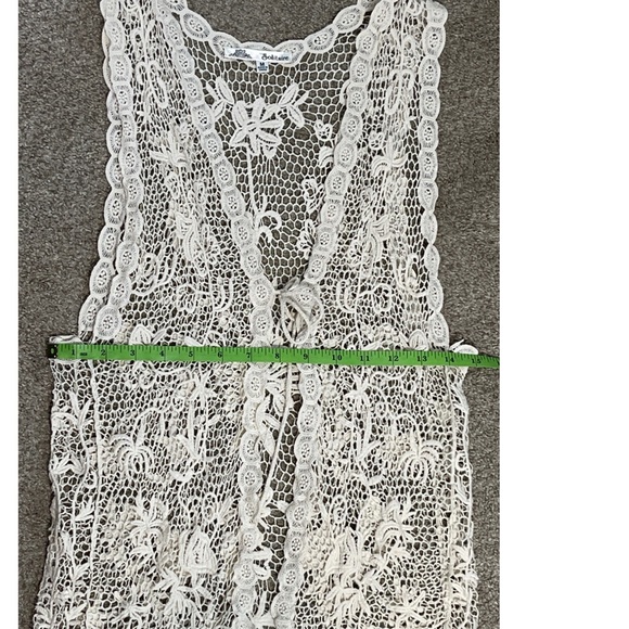 Uniques Solitaire Cream Lace Crochet Womens Vest Medium - Picture 6 of 7